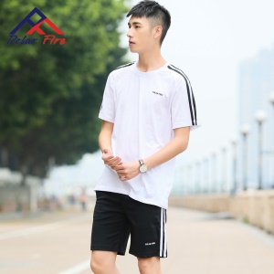 运动套装男夏季短袖T恤短裤健身跑步运动服休闲透气两件套