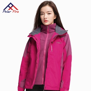 户外冲锋衣女三合一两件套加绒加厚外套防风防水滑雪登山服